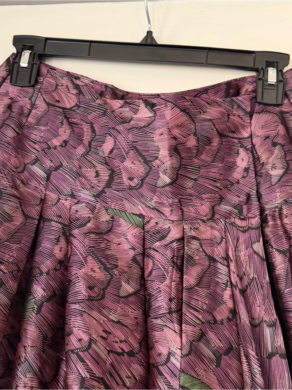 Vintage Norma Walters silk purple feather midi wrap skirt - Picture 5 of 7